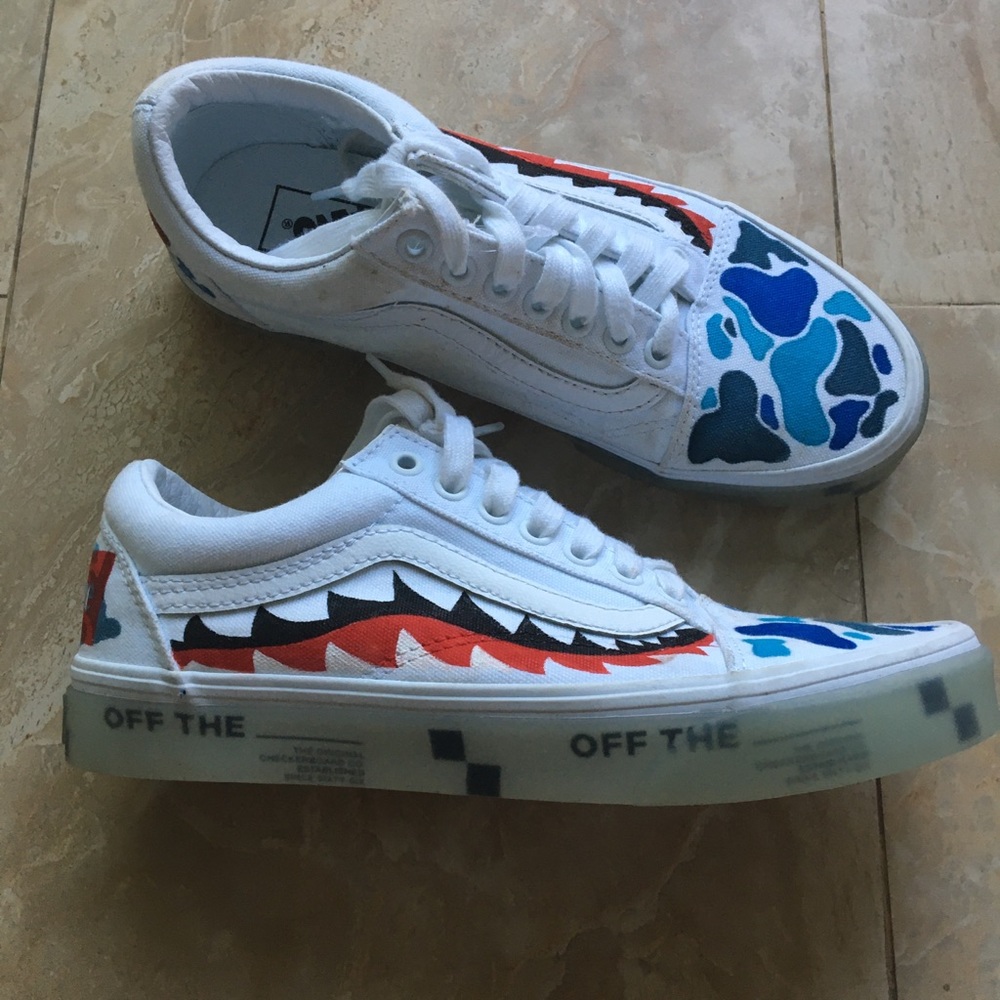 Vans x Supreme x Bape Customs Shoes